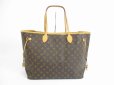 Photo1: LOUIS VUITTON Monogram Leather Brown Tote&Shoppers Bag Neverfull GM #5498 (1)