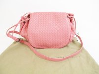 BOTTEGA VENETA Intrecciato Leather Pink Crossbody Bag Purse #5512