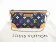 Photo1: LOUIS VUITTON Multicolor Leather Black Pouch Pochette Mira MM #5520 (1)