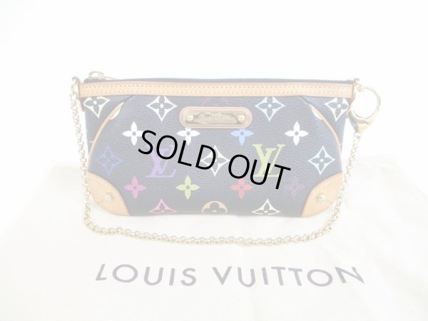 Photo1: LOUIS VUITTON Multicolor Leather Black Pouch Pochette Mira MM #5520