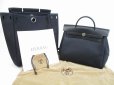 Photo1: HERMES Herbag PM Black Canvas&Leather 2 in 1 Backpack Bag Purse #5522 (1)