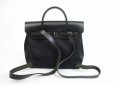 Photo2: HERMES Herbag PM Black Canvas&Leather 2 in 1 Backpack Bag Purse #5522 (2)