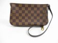 Photo1: LOUIS VUITTON Damier Leather Brown Accessories Pouch Pochette #5525 (1)