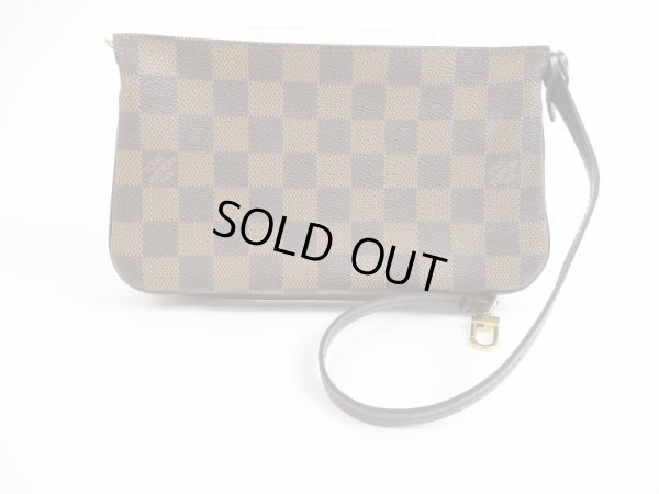 Photo1: LOUIS VUITTON Damier Leather Brown Accessories Pouch Pochette #5525