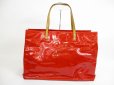 Photo2: LOUIS VUITTON Vernis Red Patent Leather Tote&Shoppers Bag Reade GM #5533 (2)