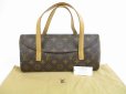 Photo1: LOUIS VUITTON Monogram Leather Brown Hand Bag Purse Sonatine #5543 (1)