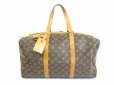 Photo1: LOUIS VUITTON Monogram Leather Brown Duffle&Gym Bag Sac Souple 45 #5552 (1)