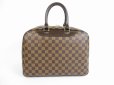 Photo2: LOUIS VUITTON Special Order Damier Leather Brown Hand Bag Deauville #5568 (2)