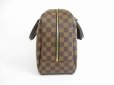 Photo3: LOUIS VUITTON Special Order Damier Leather Brown Hand Bag Deauville #5568