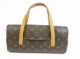 Photo1: LOUIS VUITTON Monogram Leather Brown Hand Bag Purse Sonatine #5570 (1)