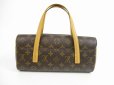 Photo2: LOUIS VUITTON Monogram Leather Brown Hand Bag Purse Sonatine #5570 (2)