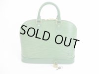 LOUIS VUITTON Epi Leather Green Hand Bag Purse Alma #5575