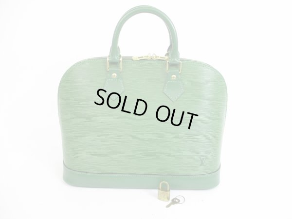 Photo1: LOUIS VUITTON Epi Leather Green Hand Bag Purse Alma #5575