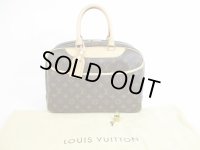 LOUIS VUITTON Monogram Leather Brown Hand Bag Boring Vanity Deauville #5599