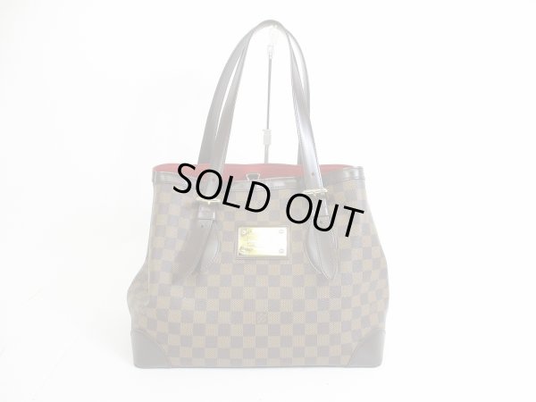 Photo1: LOUIS VUITTON Damier Leather Brown Tote&Shoppers Bag Hampstead MM #5604