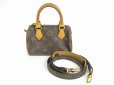 Photo1: LOUIS VUITTON Monogram Leather Brown Hand Bag Mini Speedy w/Strap #5606 (1)