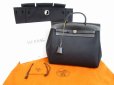 Photo1: HERMES Herbag PM Black Canvas&Leather 2 in 1 Backpack Bag Purse #5634 (1)