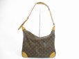 Photo1: LOUIS VUITTON Monogram Leather Brown Shoulder Bag Purse Boulogne 35 #5640 (1)