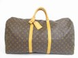 Photo1: LOUIS VUITTON Monogram Leather Brown Duffle&Gym Bag Keepall 60 #5641 (1)