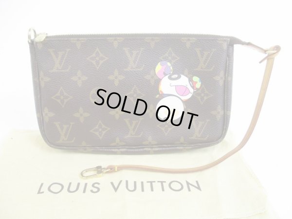 Photo1: LOUIS VUITTON Monogram Leather Brown Murakami Panda Accessories Pouch #5646