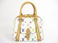 Photo1: LOUIS VUITTON Multi-color Leather White Hand Bag Purse Priscilla #5666 (1)