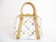 Photo2: LOUIS VUITTON Multi-color Leather White Hand Bag Purse Priscilla #5666 (2)