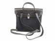 Photo2: HERMES Herbag PM Black Canvas&Leather 2 in 1 Backpack Bag Purse #5667 (2)