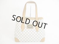 LOUIS VUITTON Azur Leather White Tote&Shoppers Bag Hampstead MM #5682