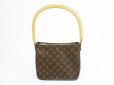 Photo1: LOUIS VUITTON Monogram Leather Brown Shoulder Bag Looping MM #5707 (1)