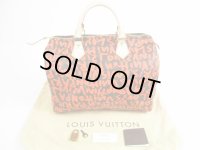 LOUIS VUITTON Monogram Leather Graffiti Orange Hand Bag Purse Speedy30 #5718