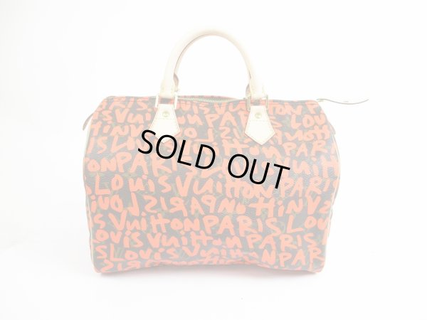 Photo2: LOUIS VUITTON Monogram Leather Graffiti Orange Hand Bag Purse Speedy30 #5718