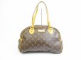 Photo1: LOUIS VUITTON Monogram Leather Brown Hand Bag Purse Montorgueil PM #5719 (1)