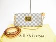 Photo1: LOUIS VUITTON Azur Leather White Evening Bag Pochette Eva W/Strap #5722 (1)