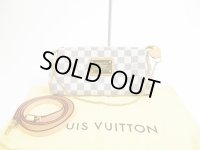 LOUIS VUITTON Azur Leather White Evening Bag Pochette Eva W/Strap #5722
