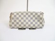 Photo2: LOUIS VUITTON Azur Leather White Evening Bag Pochette Eva W/Strap #5722 (2)