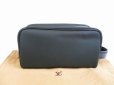 Photo1: LOUIS VUITTON Taiga Canvas Ardoise Black Hand Bag Pouch Palana #5723 (1)