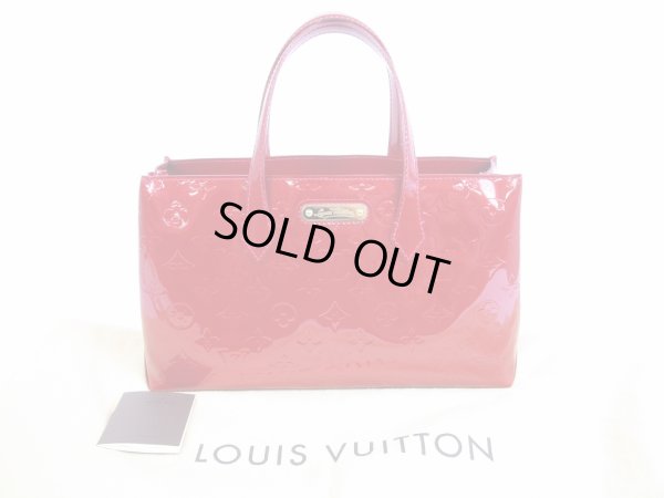 Photo1: LOUIS VUITTON Vernis Patent Leather Red Hand Bag Purse Wilshire PM #5730