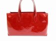 Photo2: LOUIS VUITTON Vernis Patent Leather Red Hand Bag Purse Wilshire PM #5730 (2)