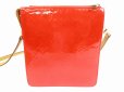 Photo2: LOUIS VUITTON Vernis Patent Leather Red Cross-body Bag Purse Mott #5731 (2)