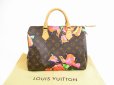 Photo1: LOUIS VUITTON Limited Monogram Rose Leather Brown Hand Bag Speedy30 #5732 (1)