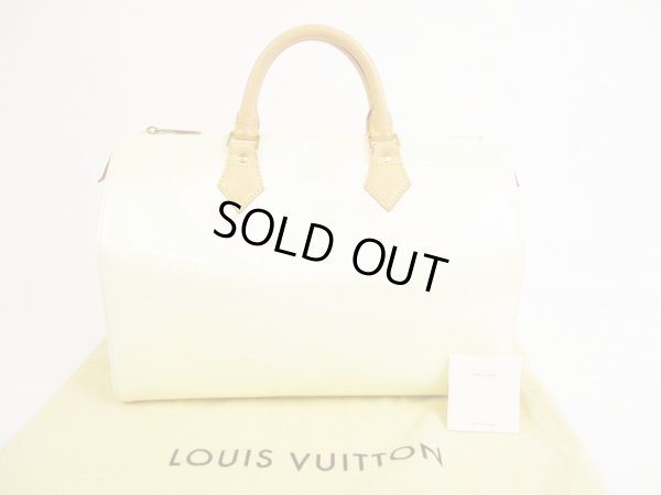 Photo1: LOUIS VUITTON Special Order Vernis White Hand Bag Speedy30 #5738