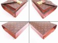 Photo6: LOUIS VUITTON Monogram Leather Brown Hand Bag Monceau w/Strap #5745