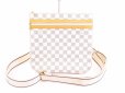 Photo1: LOUIS VUITTON Azur Leather White Cross-body Bag Pohette Bosphore #5747 (1)