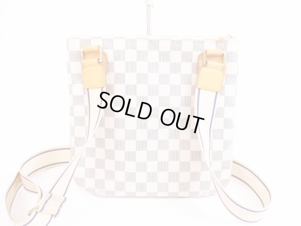 Photo2: LOUIS VUITTON Azur Leather White Cross-body Bag Pohette Bosphore #5747