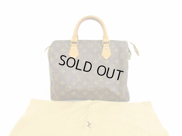 Photo1: LOUIS VUITTON Monogram Leather Brown Hand Bag Purse Speedy30 #5755