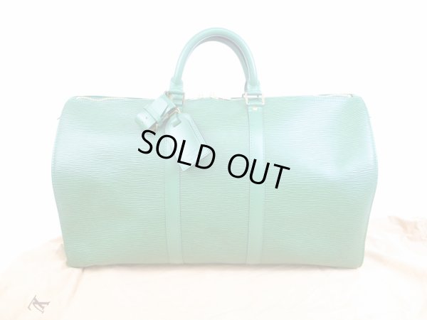 Photo1: LOUIS VUITTON Epi Leather Green Duffle&Gym Bag Hand Bag Keepall 50 #5772