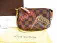 Photo1: LOUIS VUITTON Damier Leather Mini Accessories Chain Pouch Purse #5779 (1)