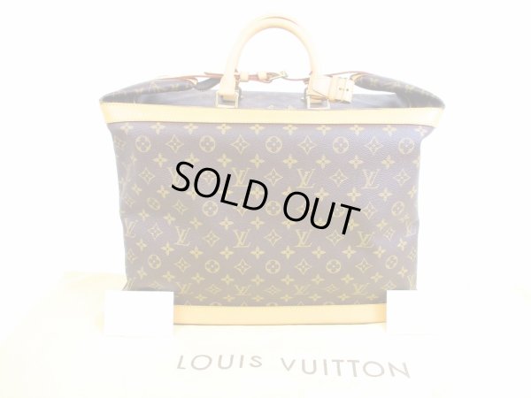 Photo1: LOUIS VUITTON Monogram Leather Brown Duffle Bag Hand Bag Cruiser Bag 45 #5809