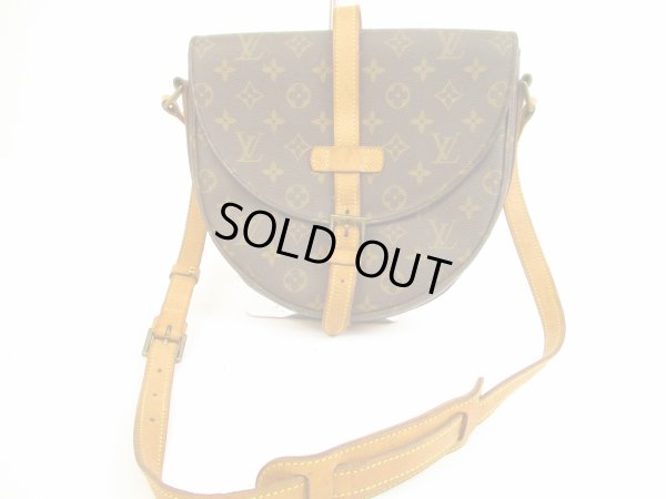 Photo1: LOUIS VUITTON Monogram Leather Brown Cross-body Bag Chantilly GM #5889