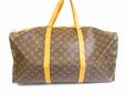 Photo2: LOUIS VUITTON Monogram Leather Brown Duffle&Gym Bag Sac Souple 55 #5895 (2)